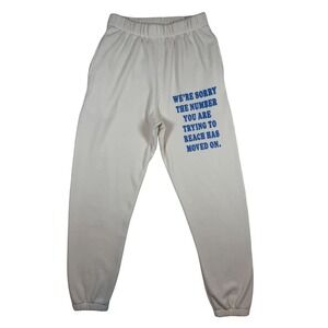 NWOT Boys Lie EGGSHELL 1-800 REUNION SWEATPANTS, Size Medium